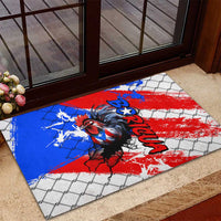 Boricua Pride Rooster Flag Puerto Rico Rubber Doormat