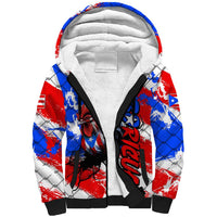 Boricua Pride Rooster Flag Puerto Rico Sherpa Hoodie
