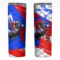 Boricua Pride Rooster Flag Puerto Rico Skinny Tumbler