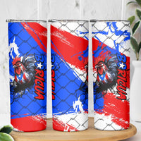 Boricua Pride Rooster Flag Puerto Rico Skinny Tumbler