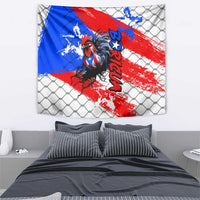 Boricua Pride Rooster Flag Puerto Rico Tapestry