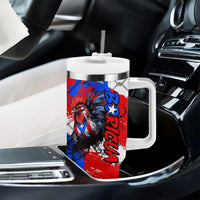Boricua Pride Rooster Flag Puerto Rico Tumbler With Handle