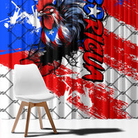Boricua Pride Rooster Flag Puerto Rico Window Curtain