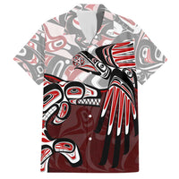 Haida Orca and Eagle Battle Family Matching Short Sleeve Bodycon Dress and Hawaiian Shirt Canada Pacific Northwest Tribal Art