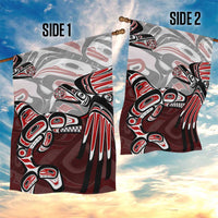 Haida Orca and Eagle Battle Garden Flag Canada Pacific Northwest Tribal Art