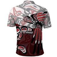Haida Orca and Eagle Battle Polo Shirt Canada Pacific Northwest Tribal Art