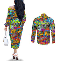hip-hop-graffiti-art-couples-matching-off-the-shoulder-long-sleeve-dress-and-long-sleeve-button-shirts-black-power