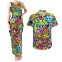 Hip Hop Graffiti Art Couples Matching Tank Maxi Dress and Hawaiian Shirt Black Power - Wonder Print Shop