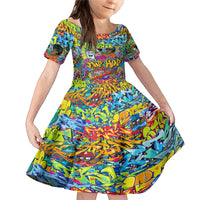 Hip Hop Graffiti Art Family Matching Mermaid Dress and Hawaiian Shirt Black Power - Wonder Print Shop