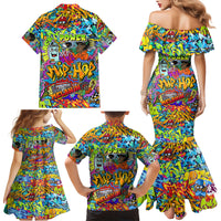 Hip Hop Graffiti Art Family Matching Mermaid Dress and Hawaiian Shirt Black Power - Wonder Print Shop