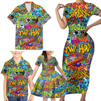 Hip Hop Graffiti Art Family Matching Short Sleeve Bodycon Dress and Hawaiian Shirt Black Power - Wonder Print Shop