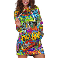 Hip Hop Graffiti Art Hoodie Dress Black Power - Wonder Print Shop