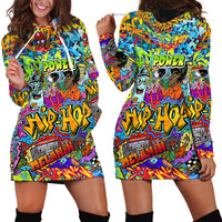 Hip Hop Graffiti Art Hoodie Dress Black Power - Wonder Print Shop
