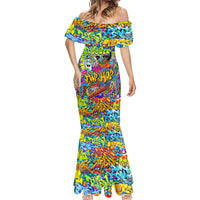 Hip Hop Graffiti Art Mermaid Dress Black Power - Wonder Print Shop