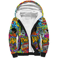 Hip Hop Graffiti Art Sherpa Hoodie Black Power - Wonder Print Shop