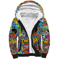 Hip Hop Graffiti Art Sherpa Hoodie Black Power - Wonder Print Shop