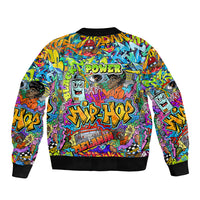 Hip Hop Graffiti Art Sleeve Zip Bomber Jacket Black Power - Wonder Print Shop