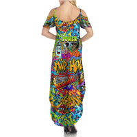 Hip Hop Graffiti Art Summer Maxi Dress Black Power - Wonder Print Shop