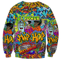 Hip Hop Graffiti Art Sweatshirt Black Power - Wonder Print Shop