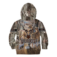 Wild Deer Hunting Kid Hoodie Realtree Buck and Doe - Wonder Print Shop