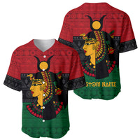 Personalized Queen In Pan-African Colors Baseball Jersey Egyptian Beautiful Goddess - Wonder Print Shop