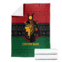 Personalized Queen In Pan-African Colors Blanket Egyptian Beautiful Goddess