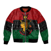 Personalized Queen In Pan-African Colors Bomber Jacket Egyptian Beautiful Goddess - Wonder Print Shop