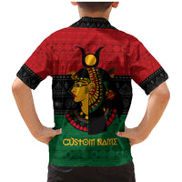 Personalized Queen In Pan-African Colors Family Matching Mermaid Dress and Hawaiian Shirt Egyptian Beautiful Goddess - Wonder Print Shop