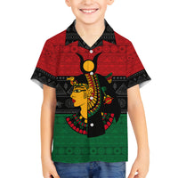 Personalized Queen In Pan-African Colors Family Matching Puletasi and Hawaiian Shirt Egyptian Beautiful Goddess - Wonder Print Shop