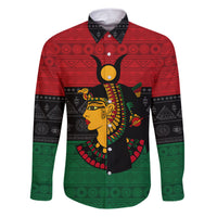 Personalized Queen In Pan-African Colors Family Matching Short Sleeve Bodycon Dress and Hawaiian Shirt Egyptian Beautiful Goddess - Wonder Print Shop