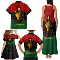 Personalized Queen In Pan-African Colors Family Matching Tank Maxi Dress and Hawaiian Shirt Egyptian Beautiful Goddess - Wonder Print Shop