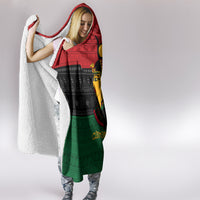 Personalized Queen In Pan-African Colors Hooded Blanket Egyptian Beautiful Goddess