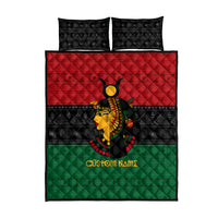 Personalized Queen In Pan-African Colors Quilt Bed Set Egyptian Beautiful Goddess - Wonder Print Shop