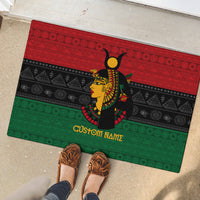 Personalized Queen In Pan-African Colors Rubber Doormat Egyptian Beautiful Goddess - Wonder Print Shop