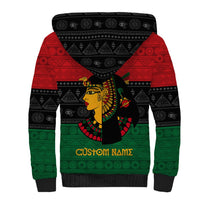 Personalized Queen In Pan-African Colors Sherpa Hoodie Egyptian Beautiful Goddess - Wonder Print Shop