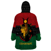 Personalized Queen In Pan-African Colors Wearable Blanket Hoodie Egyptian Beautiful Goddess - Wonder Print Shop