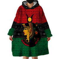 Personalized Queen In Pan-African Colors Wearable Blanket Hoodie Egyptian Beautiful Goddess - Wonder Print Shop