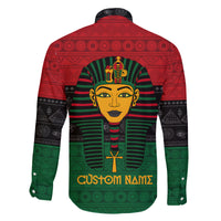 Personalized Pharaoh In Pan-African Colors Family Matching Off Shoulder Maxi Dress and Hawaiian Shirt Ancient Egypt - Wonder Print Shop