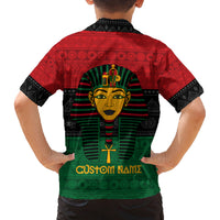 Personalized Pharaoh In Pan-African Colors Family Matching Puletasi and Hawaiian Shirt Ancient Egypt - Wonder Print Shop