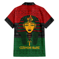 Personalized Pharaoh In Pan-African Colors Family Matching Summer Maxi Dress and Hawaiian Shirt Ancient Egypt - Wonder Print Shop