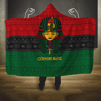 Personalized Pharaoh In Pan-African Colors Hooded Blanket Ancient Egypt