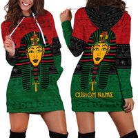 Personalized Pharaoh In Pan-African Colors Hoodie Dress Ancient Egypt - Wonder Print Shop