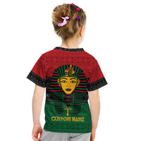Personalized Pharaoh In Pan-African Colors Kid T Shirt Ancient Egypt - Wonder Print Shop