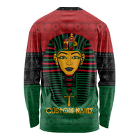 Personalized Pharaoh In Pan-African Colors Long Sleeve Shirt Ancient Egypt - Wonder Print Shop