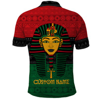 Personalized Pharaoh In Pan-African Colors Polo Shirt Ancient Egypt - Wonder Print Shop