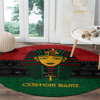 Personalized Pharaoh In Pan-African Colors Round Carpet Ancient Egypt