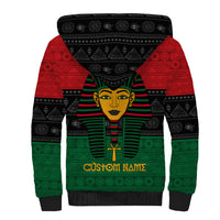 Personalized Pharaoh In Pan-African Colors Sherpa Hoodie Ancient Egypt - Wonder Print Shop