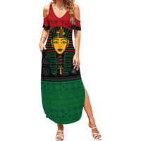 Personalized Pharaoh In Pan-African Colors Summer Maxi Dress Ancient Egypt - Wonder Print Shop