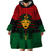Personalized Pharaoh In Pan-African Colors Wearable Blanket Hoodie Ancient Egypt - Wonder Print Shop