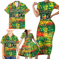 Personalized Colorful African Unapologetically Black Family Matching Short Sleeve Bodycon Dress and Hawaiian Shirt - Wonder Print Shop